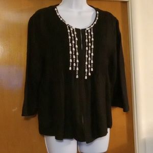 Chadwicks Black Linen Rayon Short Jacket (14)